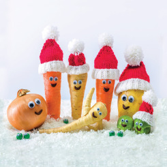 Funny vegetable charity Christmas card front