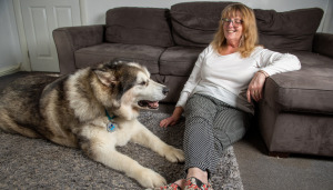 Blue Cross medal winner Storm with owner Karen: credit SWNS