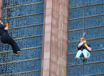 Supporters abseil Liverpool Cathedral for The Brain Charity