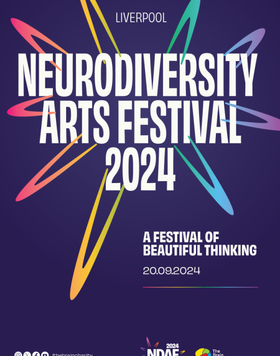 Neurodiversity Arts Festival 2024 poster. A festival of beautiful thinking.