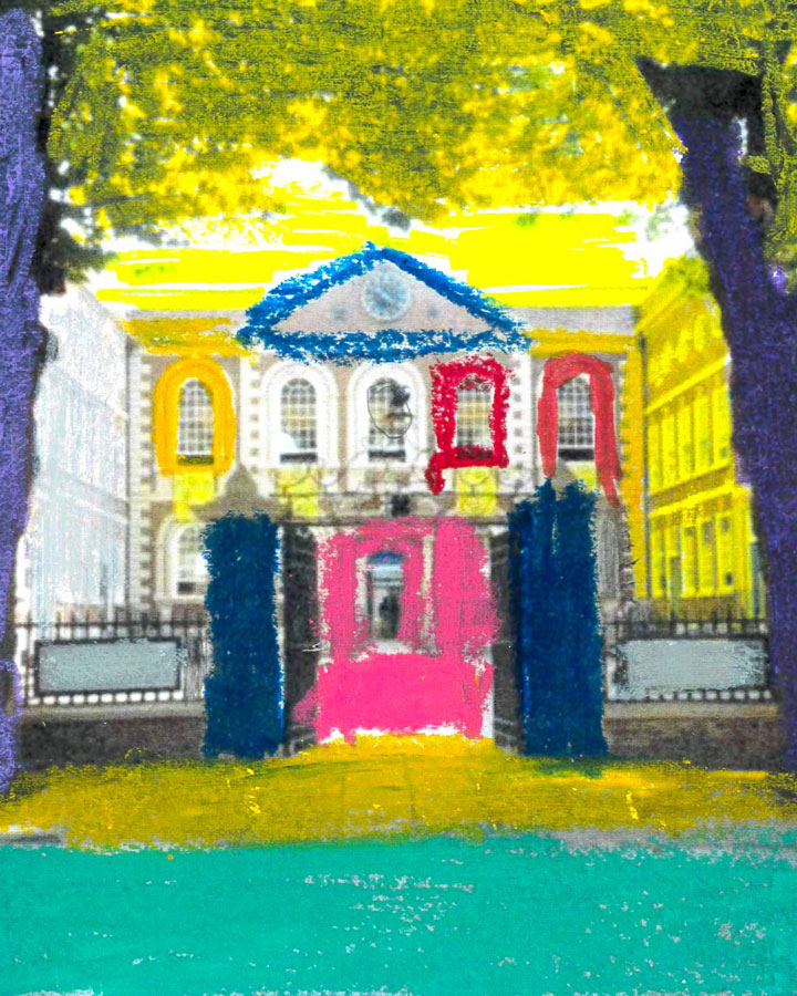 A colourful pastel drawing of the Bluecoat