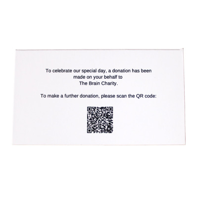 Back of the card showing QR code