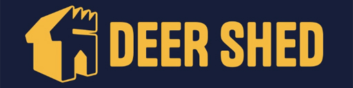 Deer Shed logo featuring a 3D deer with the words Deer Shed