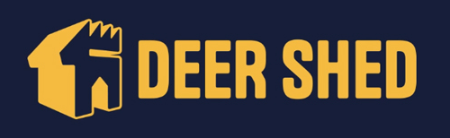 Deer Shed logo featuring a line drawn deer with shadow and the words Deer Shed