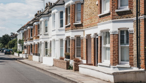 A street of old refurbished terraced houses